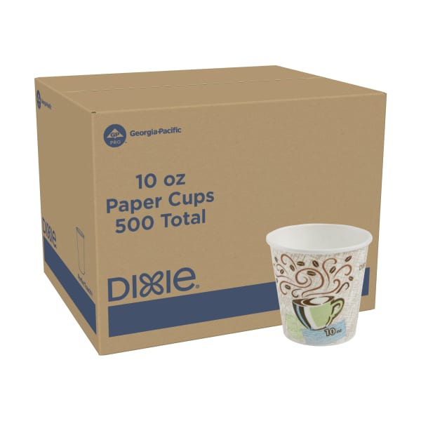Dixie PerfecTouch by GP PRO Hot Cups, 10 Oz, Case Of 500 Cups