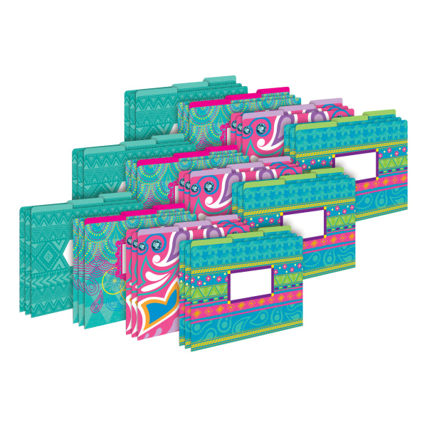 Barker Creek Tab File Folders, Letter Size, Bohemian, Pack Of 36 Folders