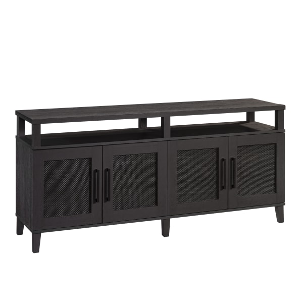 Sauder Tiffin Line Entertainment Credenza, 28-1/4inH x 62-1/2inW x 15-3/4inD, Raven Oak
