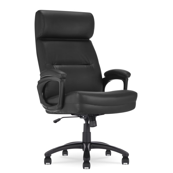 Serta Comfort Big & Tall Ergonomic Bonded Leather High-Back Executive Office Chair, Black