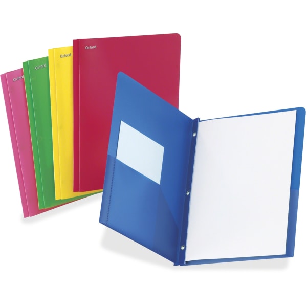 TOPS Oxford Translucent Poly Twin-Pocket Folders, Letter Size, Assorted Colors, Box Of 25 Folders
