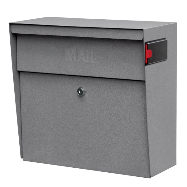 Mail Boss Metro Mail Wall Mount Locking Mailbox, 14 3/4inH x 15 2/5inW x 7 1/8inD, Granite