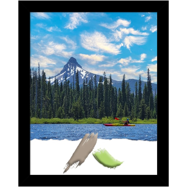 Amanti Art Basic Narrow Wood Picture Frame, 25in x 31in, Opening Size 22in x 28in, Black