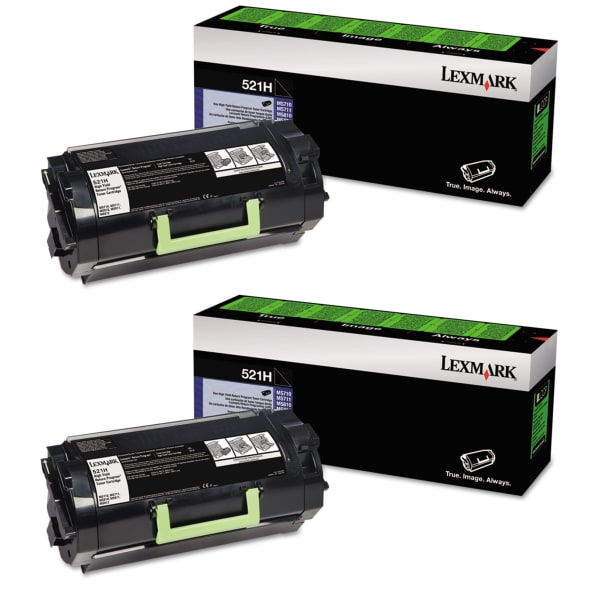 Lexmark 52D1H00 Black High Yield Return Program Toner Cartridges, Pack Of 2