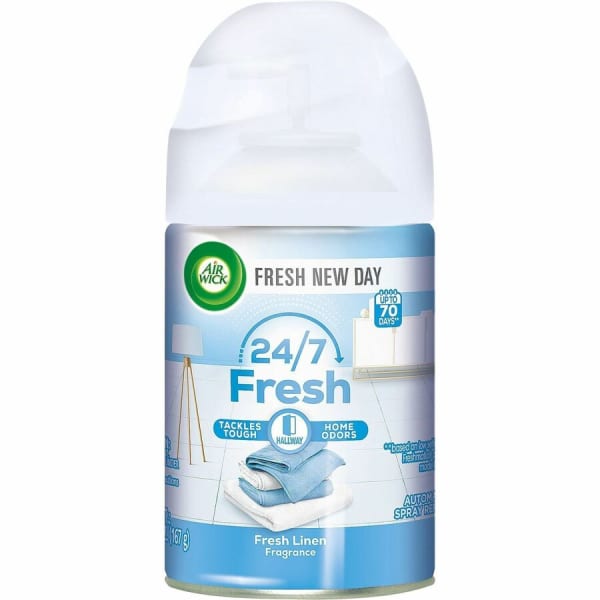 Air Wick Freshmatic Ultra Automatic Spray Refills With Essential Oils, Fresh Linen Scent, 6.17 Oz, Carton Of 6