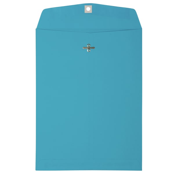 JAM Paper Open-End 9in x 12in Catalog Envelopes, Clasp Closure, Blue, Pack Of 100 Envelopes