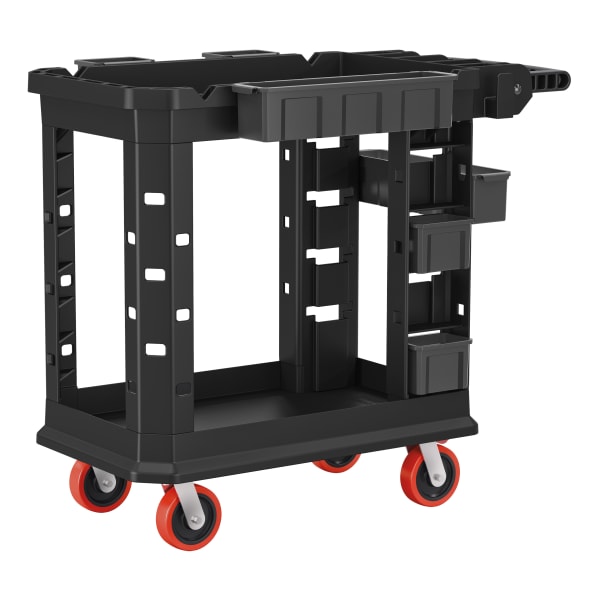 Suncast Commercial Heavy-Duty Plus 2-Shelf Utility Cart, 34-13/16inH x 19-1/2inW x 41-3/4inD, Gray