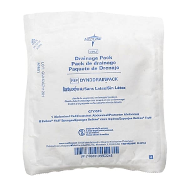 Medline Sterile Heavy Drainage Packs, 10in x 12in, White, Pack Of 48