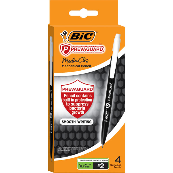 BIC Prevaguard Mechanical Pencil with antimicrobial additive  0.7mm Point #2 4Pk