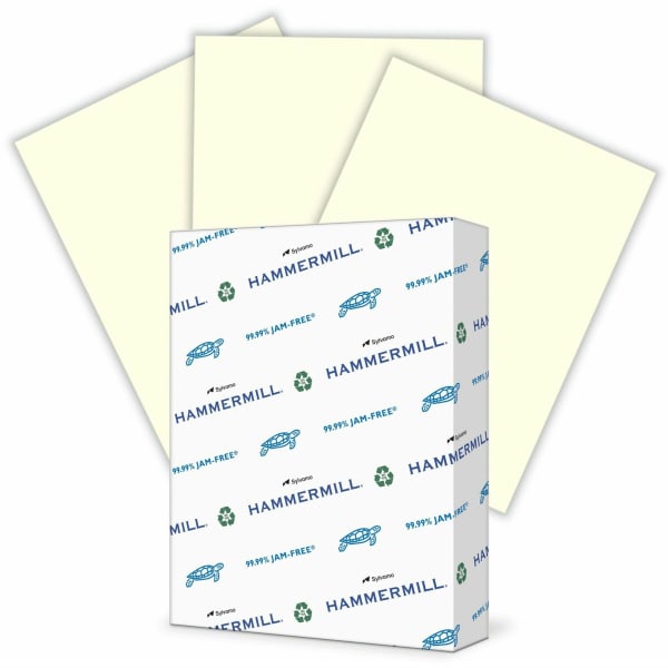 Hammermill Fore Super-Premium Color Copy Paper, 1 Ream, Cream, Letter (8.5in x 11in), 500 Sheets Per Ream, 20 Lb, 30% Recycled