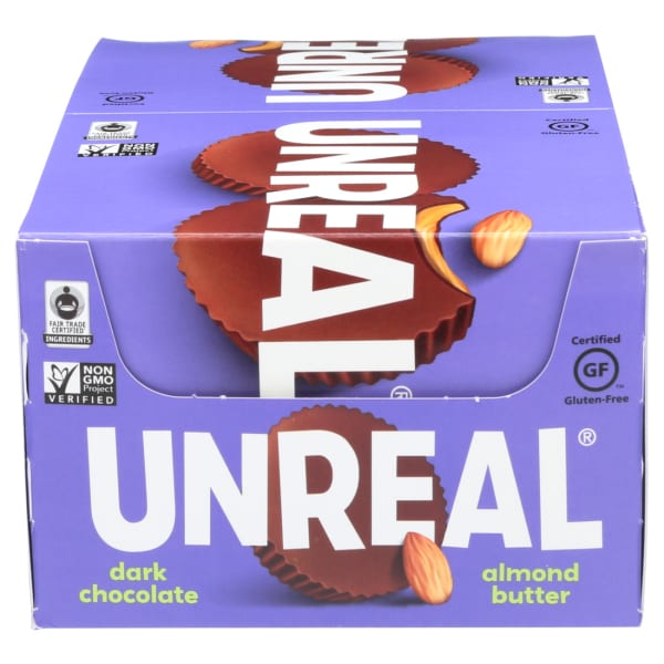 Unreal Dark Chocolate Almond Butter Cups, 0.53 Oz, Total Qty 40