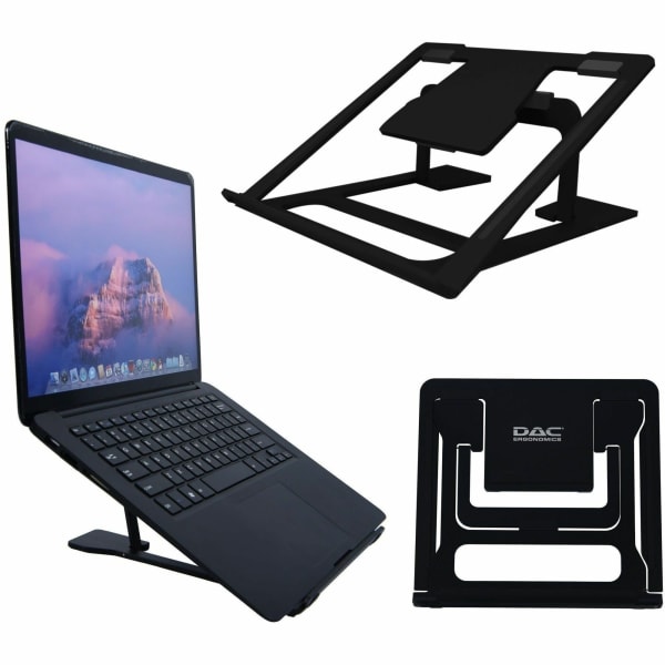 DAC Portable Laptop Stand With 6 Height Levels - Notebook, Tablet Support - Aluminum Alloy, Silicon - Black