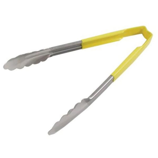 Vollrath 9inTongs With Antimicrobial Protection, Yellow