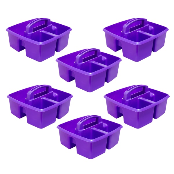 Storex Small Caddies, 5-1/4inH x 9-1/4inW x 9-1/4inD, Purple, Pack Of 6 Caddies
