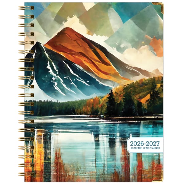 2026-2027 Excello Brands 14-Month Academic Year Hardcover Weekly/Monthly Fashion Planner, 8-1/2in x 11in, Lake View, May To June, Total Qty 1
