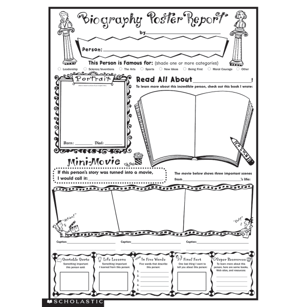 Scholastic Biography Report Posters, 17in x 22in