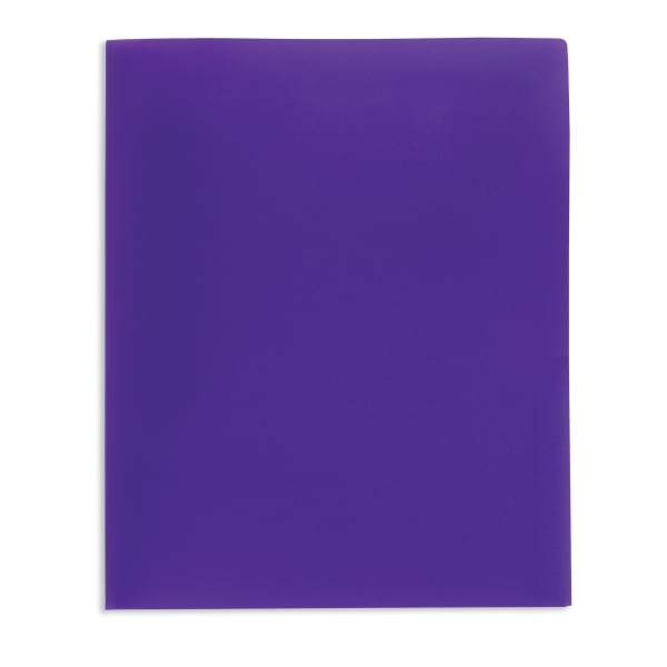 Office Depot Brand School-Grade 2-Pocket Poly Folder, Letter Size, Purple