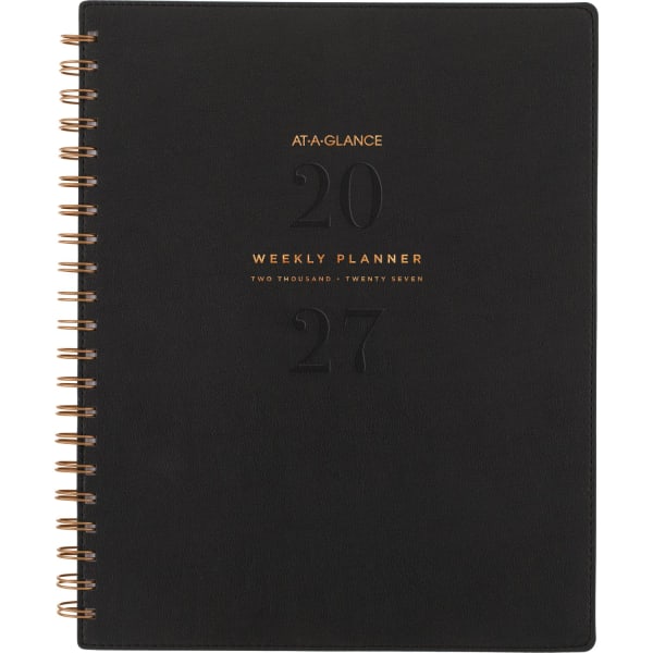 AT-A-GLANCE Signature Collection 2027 Weekly Monthly Planner, Black, Large, 8 1/2in x 11in