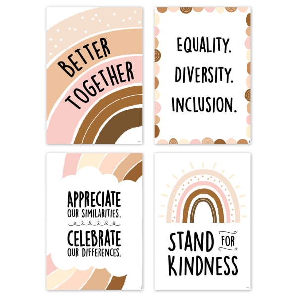Creative Teaching Press Stand Together Inspire U Posters, 13-3/8in x 19in, Set Of 4 Posters