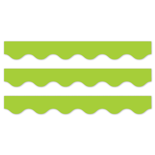 Creative Teaching Press EZ Border, 3in x 24in Strips, Core Decor Lime Wavy, 48 Feet Per Pack, Set Of 3 Packs