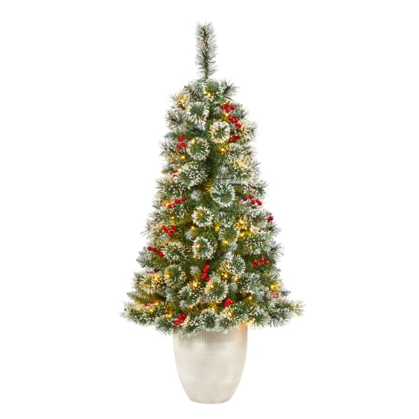 Nearly Natural Frosted Swiss Pine Artificial Christmas Tree, 50inH