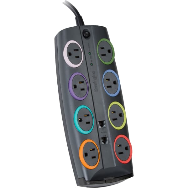 Kensington SmartSockets Color-Coded 8-Outlet Adapter Model Surge Protector