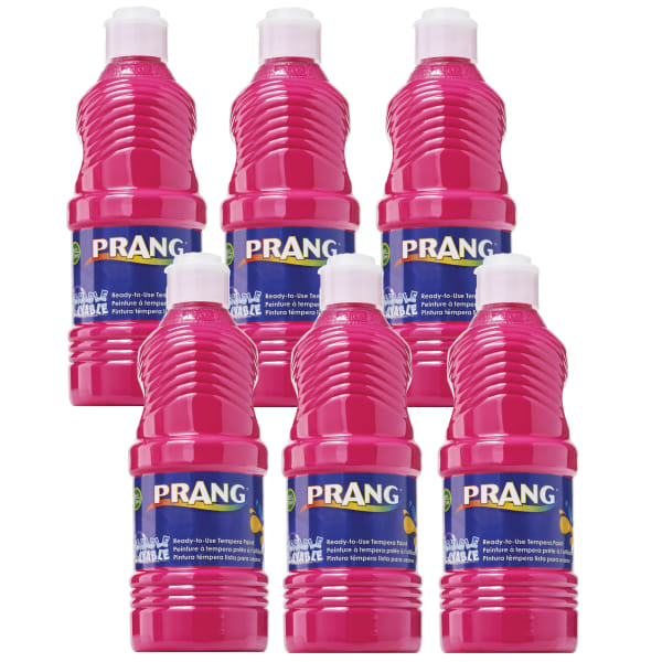 Prang Washable Tempera Paints, 16 Oz, Magenta, Pack Of 6 Paints