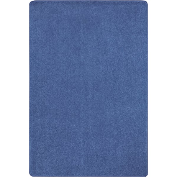 Joy Carpets Kid Essentials Solid Color Rectangle Area Rug, Just Kidding, 6ft x 9ft, Cobalt Blue