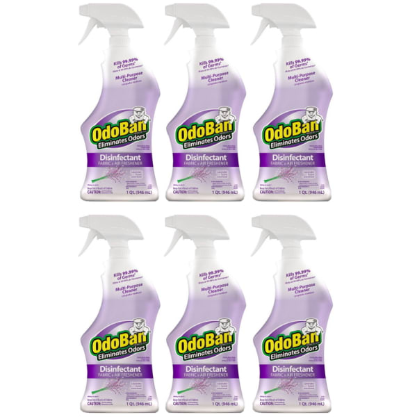 OdoBan Odor Eliminator Disinfectant Spray, Lavender Scent, 32 Oz Bottle, Case Of 6