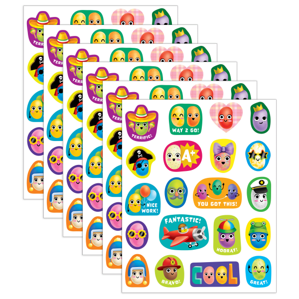 Teacher Created Resources Smelly Stickers, Jelly Bean, 120 Per Pack, Set Of 6 Packs