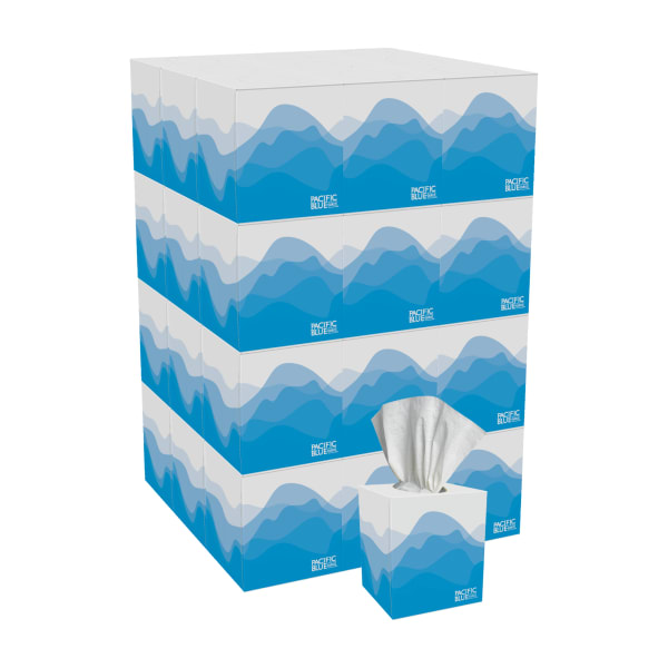 Preference 2-Ply Facial Tissue, White, 100 Tissues Per Box, Case Of 36 Boxes