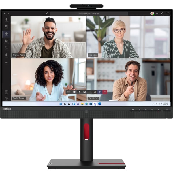 Lenovo ThinkVision T27hv-30 27in Class Webcam WQHD LCD Monitor - 16:9 - Raven Black - 27in Viewable - In-plane Switching (IPS) Technology - 2560 x 1440 - 16.7 Million Colors - 300 Nit - 4 ms - Speakers - HDMI - DisplayPort - USB Hub