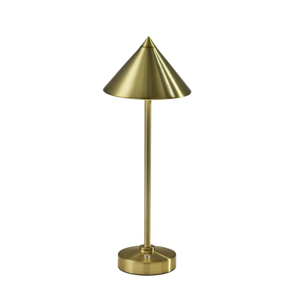 Adesso Ritchie LED Cordless Indoor/Outdoor Table Lamp, 16inH, Antique Brass