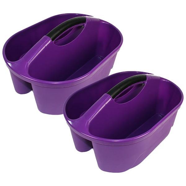 Romanoff Products Classroom Caddies, 8-1/4inH x 12inW x 16-1/4inD, Purple, Pack Of 2 Caddies