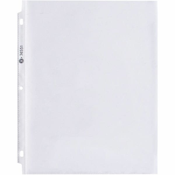 Business Source Top-Loading Poly Sheet Protectors - 11in Height x 9in Width x 1.9 mil Thickness - For Letter 8 1/2in x 11in Sheet - 3 x Holes - Ring Binder - Rectangular - Clear - Polypropylene - 100 / Box