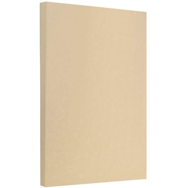 JAM Paper Legal Parchment Paper, Brown, Legal (8.5in x 14in), 100 Sheets Per Pack, 24 Lb, 30% Recycled