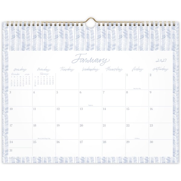 Leah Bisch for Mead Cambridge 2027 Monthly Wall Calendar, Herringbone, Medium, 15in x 12in