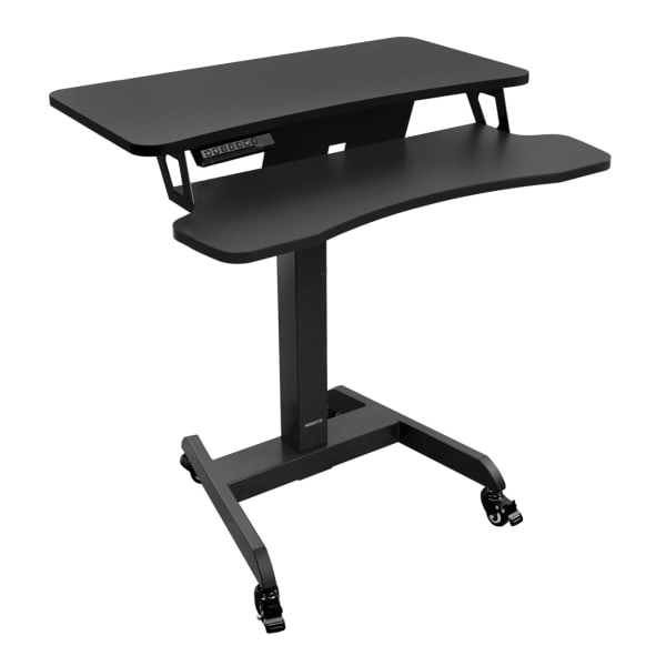 Mount-It! MI-7982 Electric Height-Adjustable Standing Mobile Workstation, 31inH x 31.5inW x 14.75inD, Black