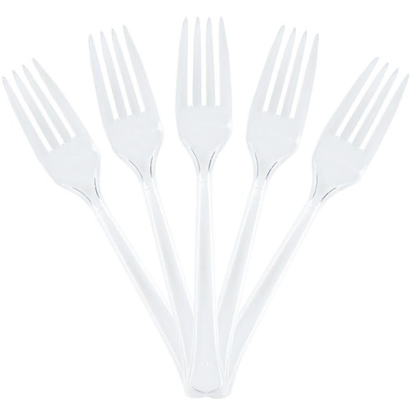 JAM PAPER Premium Utensils Party Pack, Plastic Forks, Clear, 20 Disposable Forks/Pack