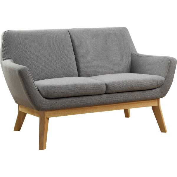 Lorell Quintessence Upholstered Loveseat, Gray/Natural