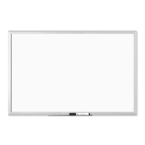 U Brands Melamine Non-Magnetic Dry-Erase Board, 36in X 24in, Silver Aluminum Frame, Actual Size 35in X 23in (031U00-01)