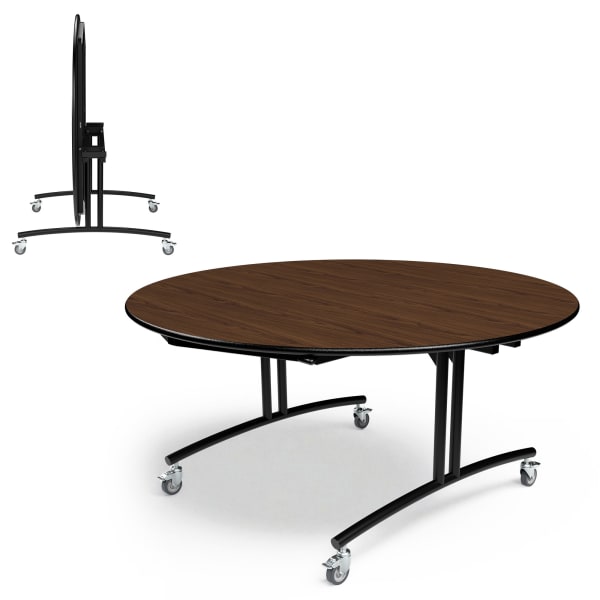 Palmer Hamilton PHlip Mobile Flip Top Multipurpose Table, 30in x 60in, Montana Walnut