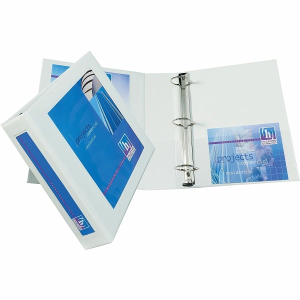 SKILCRAFT Framed View Binder - 3in Binder Capacity - Letter - 3in Ring - Fastener(s): D-Ring - Pocket(s): Internal - White - Pocket, Easy Insert Spine - 1 Each