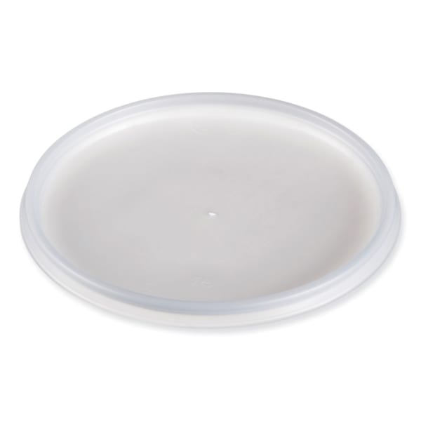 Dart Plastic Lids for Foam Cups, Bowls and Containers, Vented, Fits 12-60 Oz, Translucent, Pack Of 100 Lids, Carton Of 10 Packs