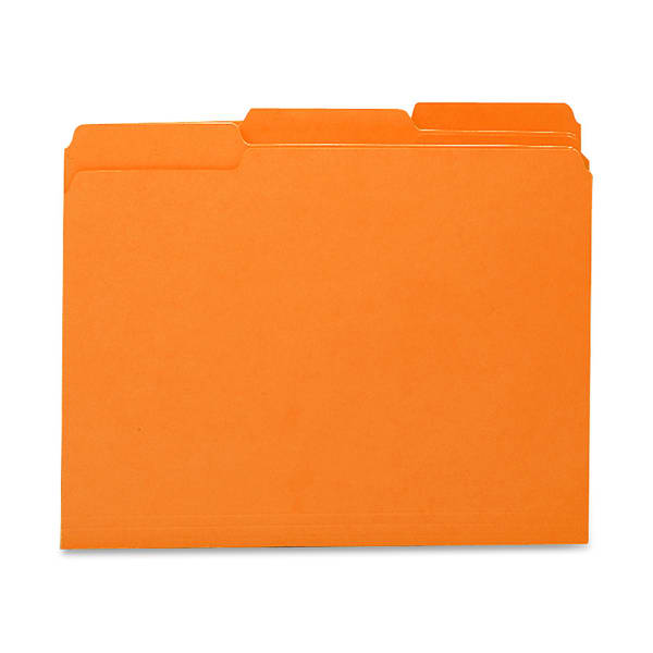 Smead 1/3-Cut Interior Folders, Letter Size, Orange, Box Of 100