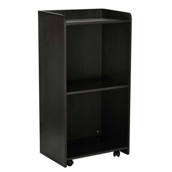 Alpine AdirOffice Mobile Presentation Floor Lectern Stand With Shelves, 46inH x 24inW x 17inD, Black