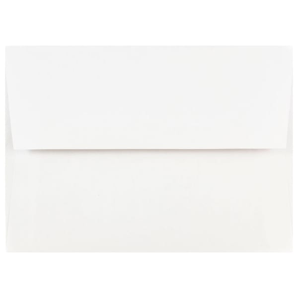 JAM Paper Booklet Invitation Envelopes, A7, Gummed Seal, White, Pack Of 100 Envelopes