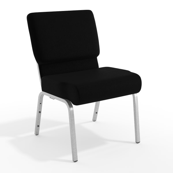 Flash Furniture HERCULES 21inW Stacking Church Chair, Black/Silvervein