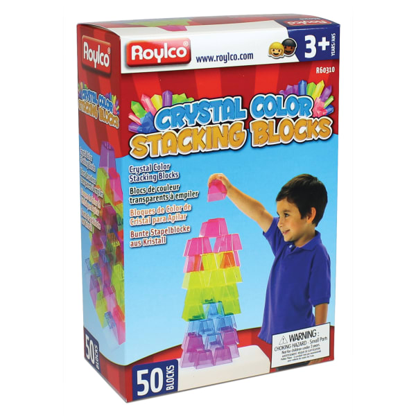 Roylco Crystal Color Stacking Blocks, Set Of 50
