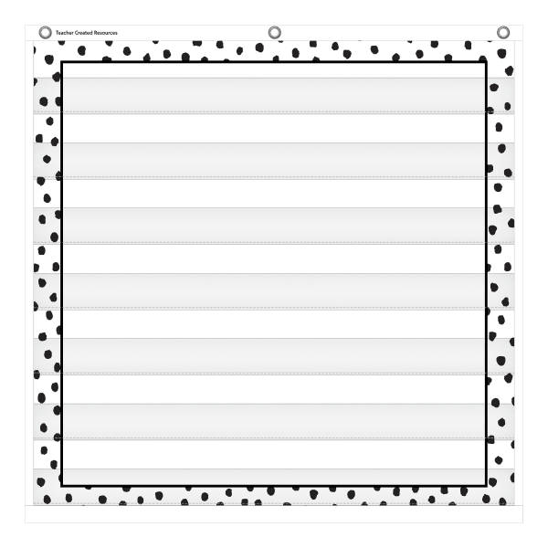 Teacher Created Resources 7 Pocket Chart, 28in x 28in, Black Painted Dots on White